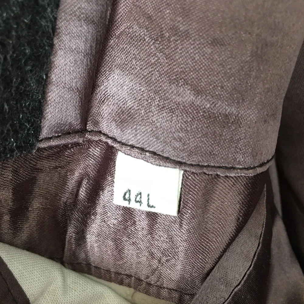 Mens Gray Cashmere Wool Blend Long Overcoat Single Breasted Size 44L